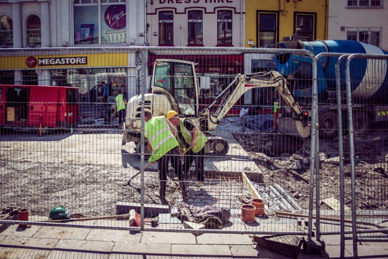 Daunt Square all dug up