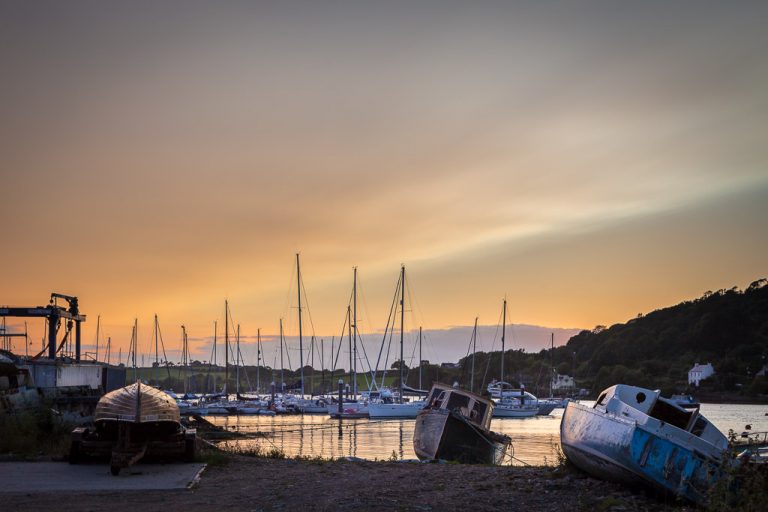 Sunset over Crosshaven boats 2