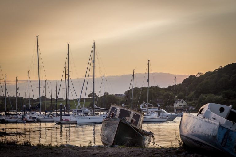 Sunset over Crosshaven boats 1