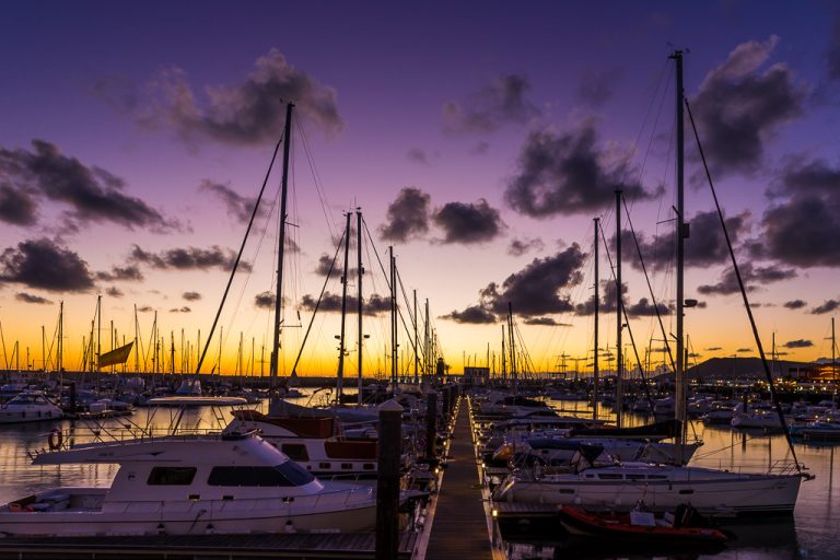 Sunset Boats in Playa Blanca