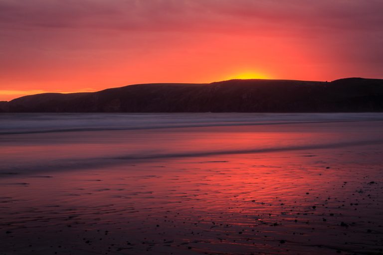 Sunset over Newgale Beach