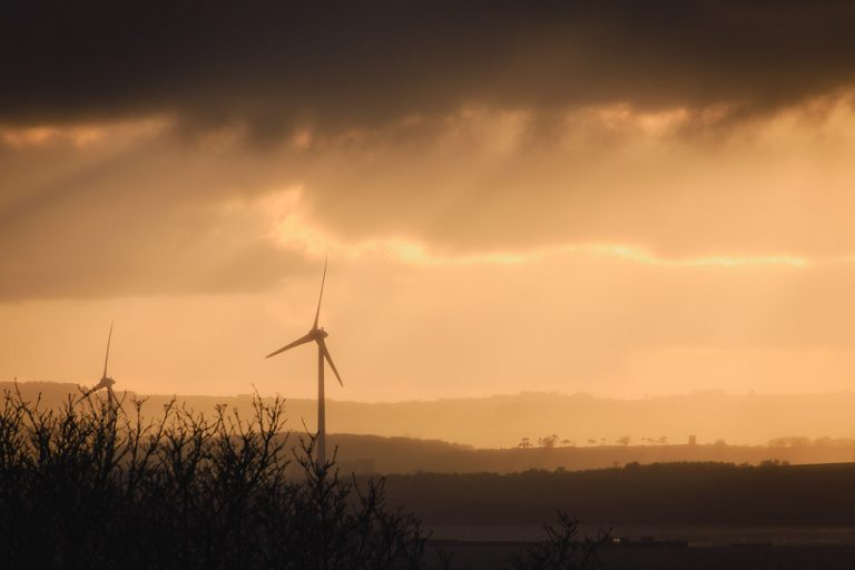 Wind Turbines in the Evening