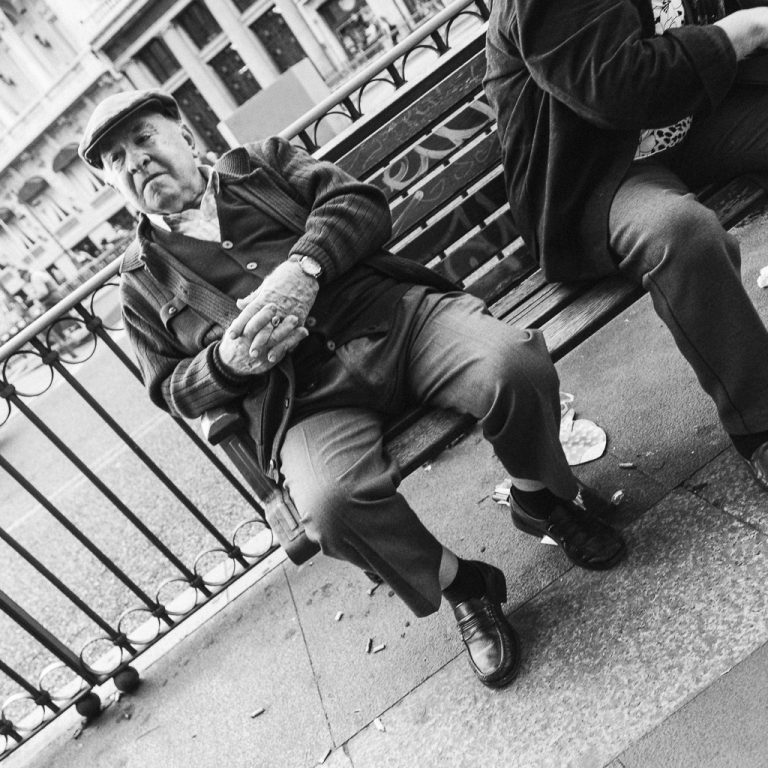 Man Alone on a Street Seat