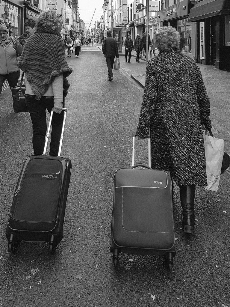 Suitcases on the street