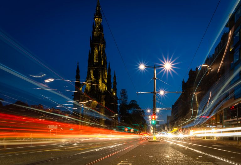 Light Trails in Edinburgh