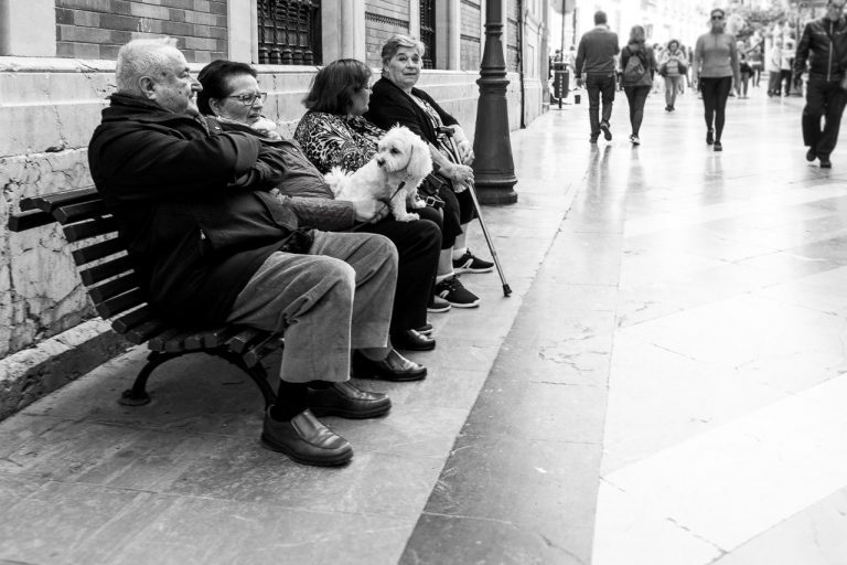 Sitting with the dog