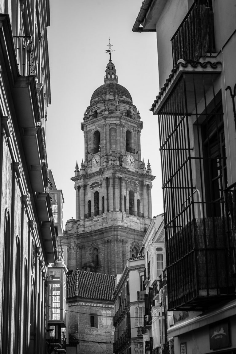 Malaga Cathedral Through the Streets
