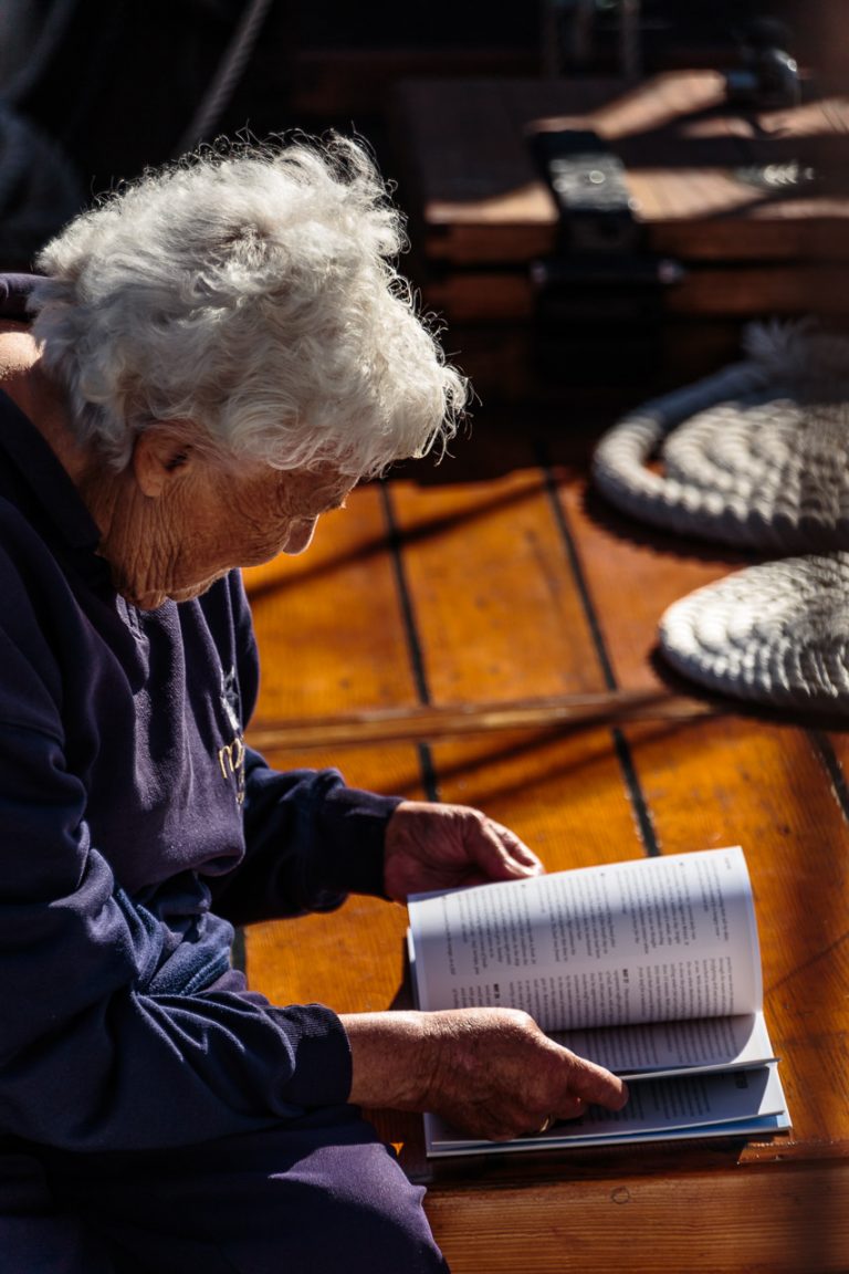 Reading a book on The Matthew