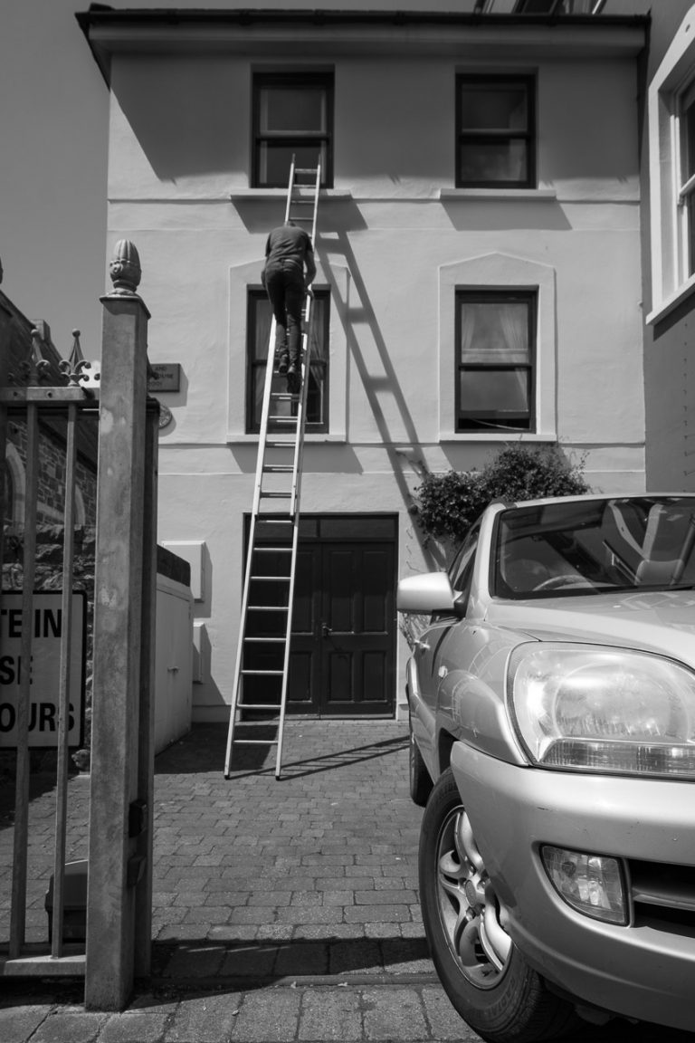Up a ladder in Kinsale