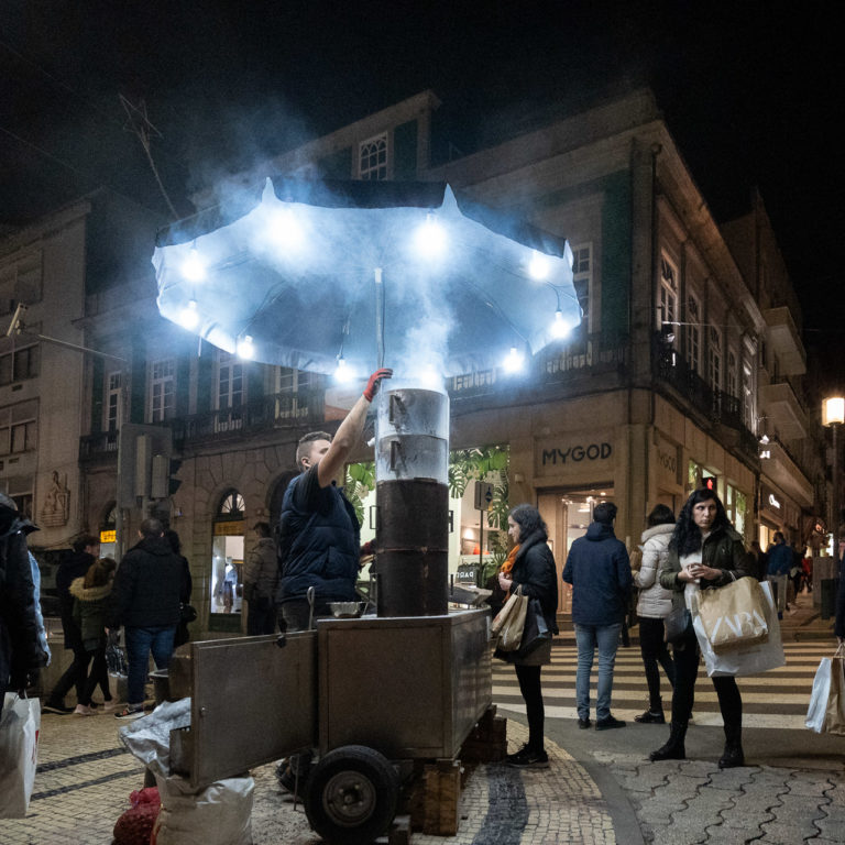 A Roast Chestnut Seller in Porto