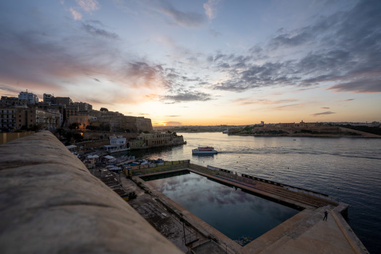 Looking down on the Valletta United Waterpolo Pitch