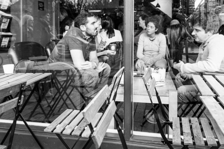 Chatting in a London Cafe