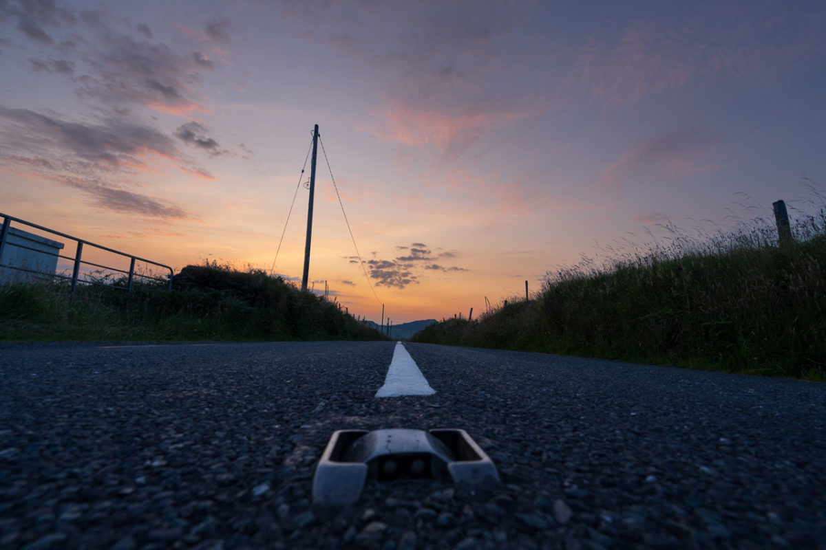 Sunset on the road