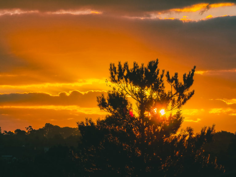 School starts and the sun rises