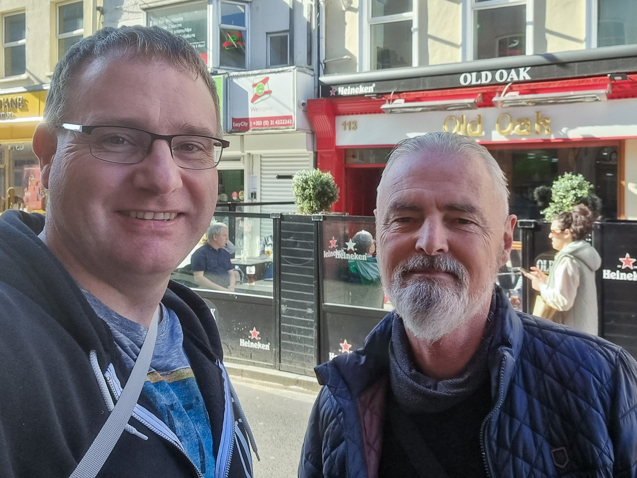 Two men taking a selfie. I'm on the left, Robert is on the right.