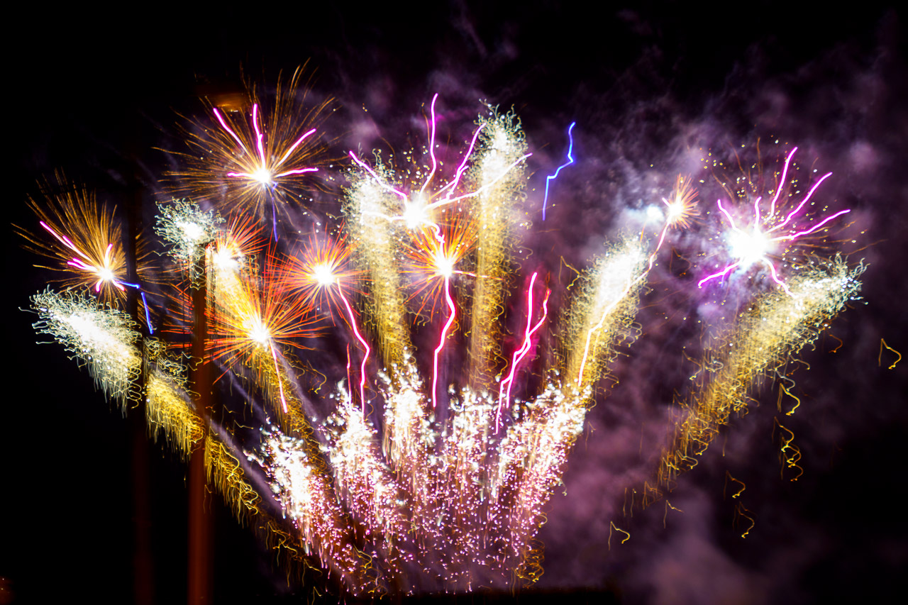 Fireworks light up the sky