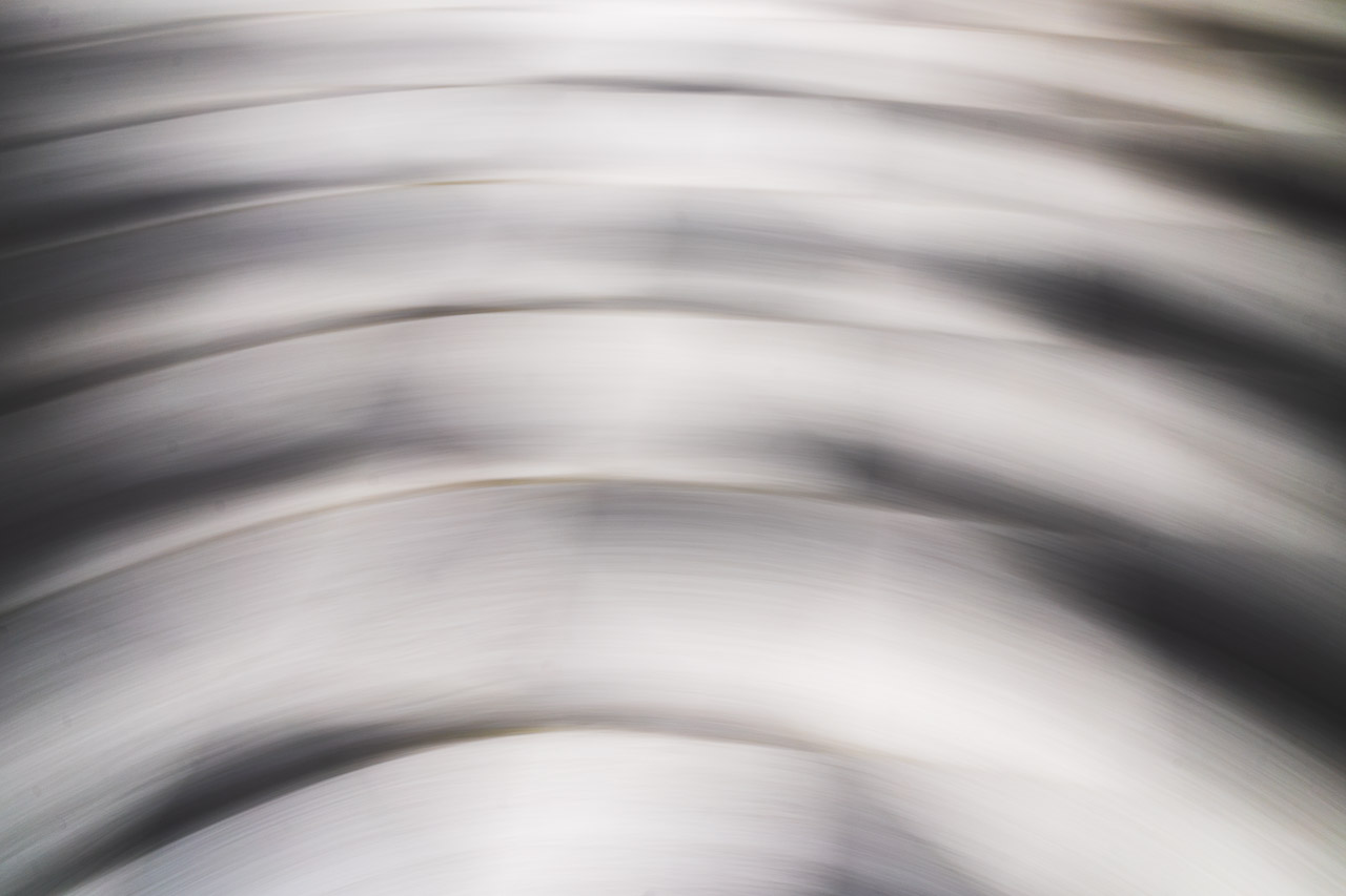 A chessboard warped by the intentional sideways movement of the camera.