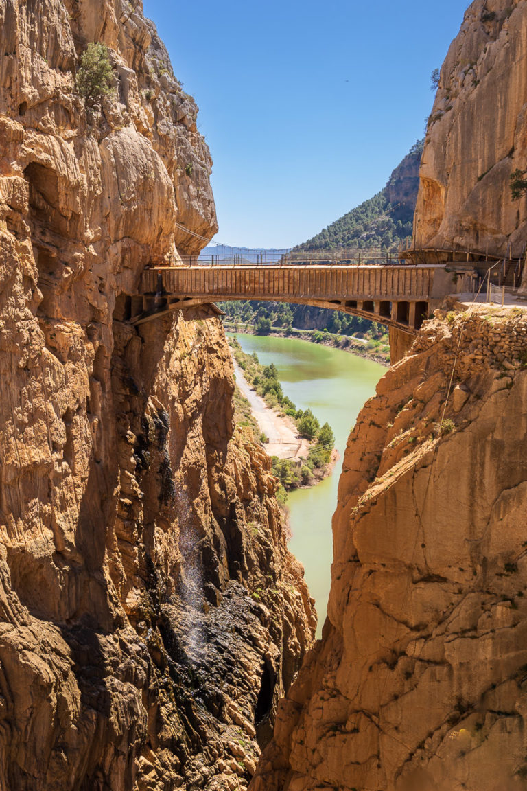 A bridge over the Caminito del Rey in Spain.