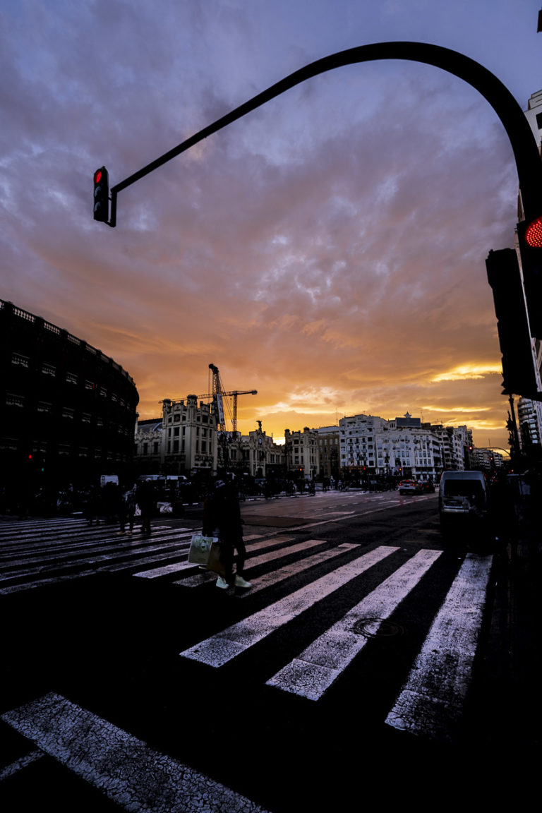 The darkness of sunset