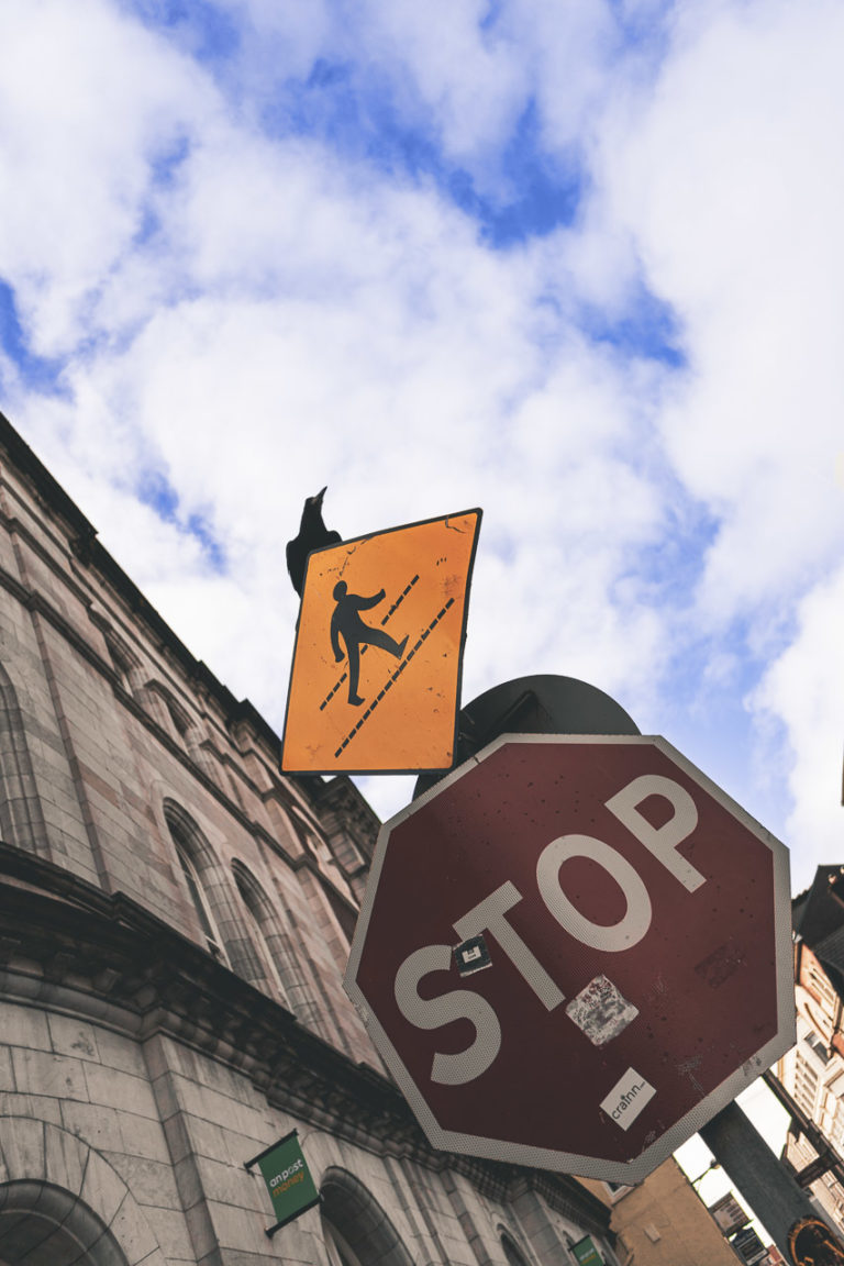 Stop crows walking on people