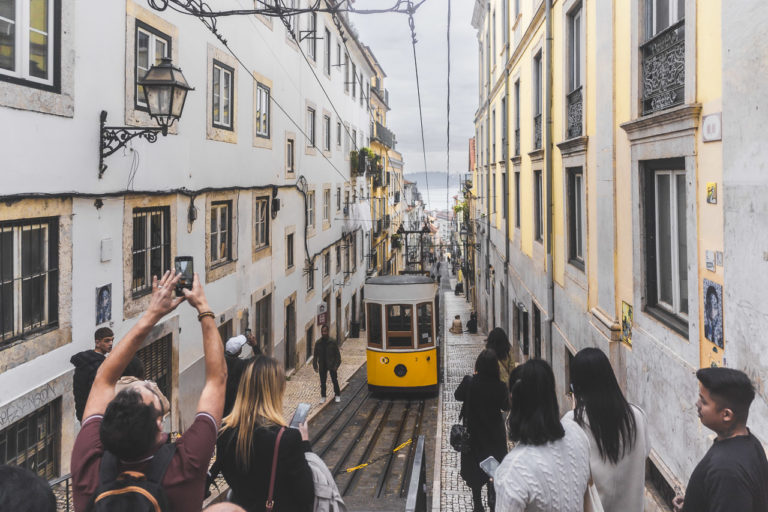 Elevador da Bica from another Tram
