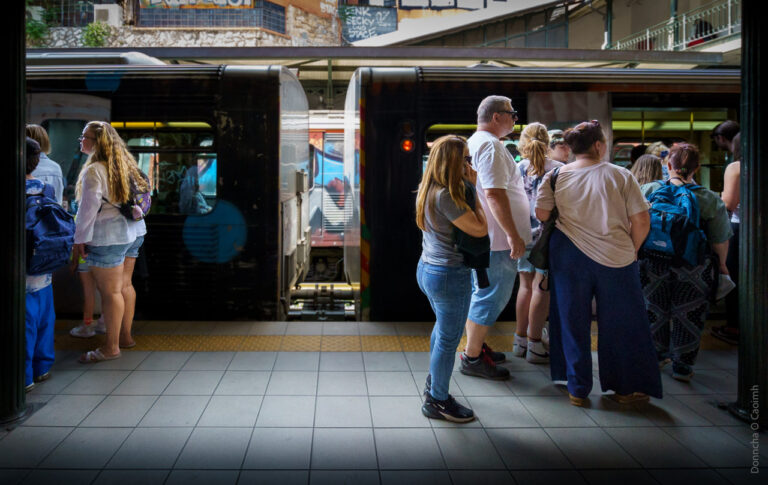 Queuing for the train