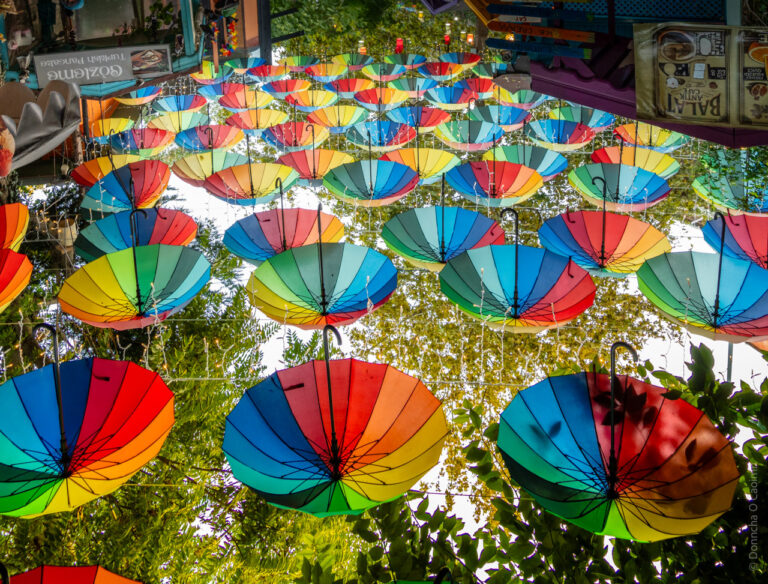 Umbrellas in the sky