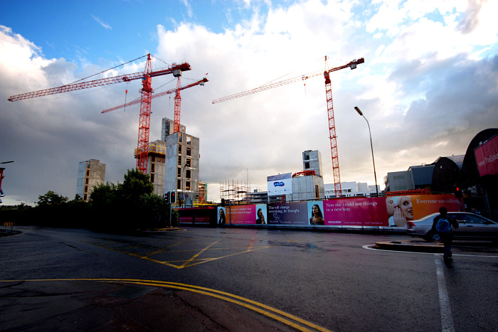 Towering over the Elysian building site