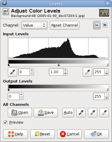 GIMP Levels