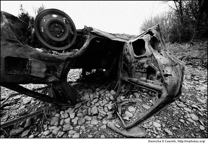 Burned out car