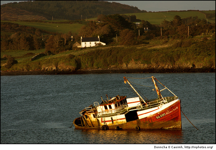 Mulroy Bay II stranded in the evening sun