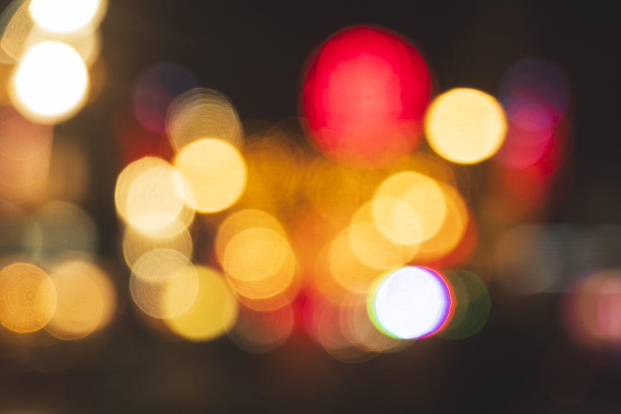 Blurry lights at night