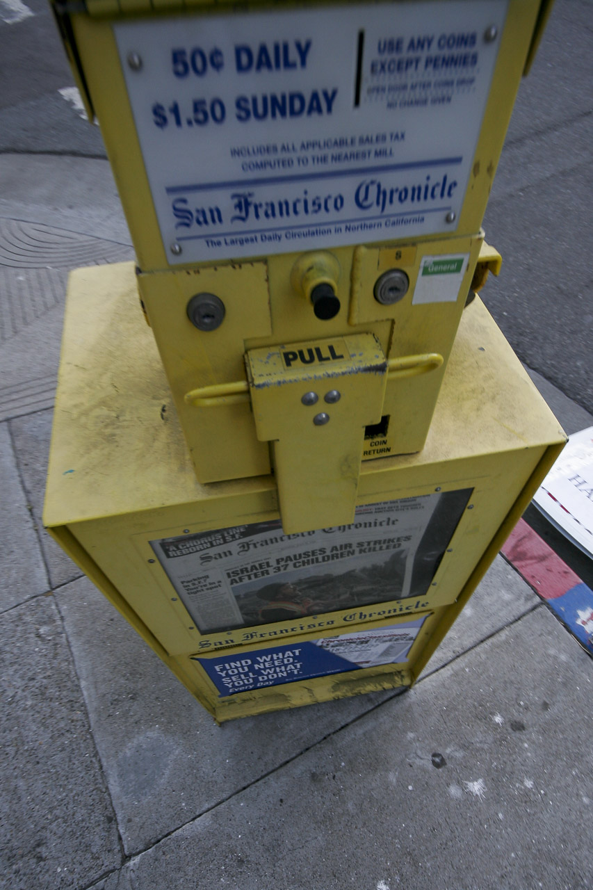 The San Francisco Chronicle newspaper for sale on the streets of that city in 2006.
