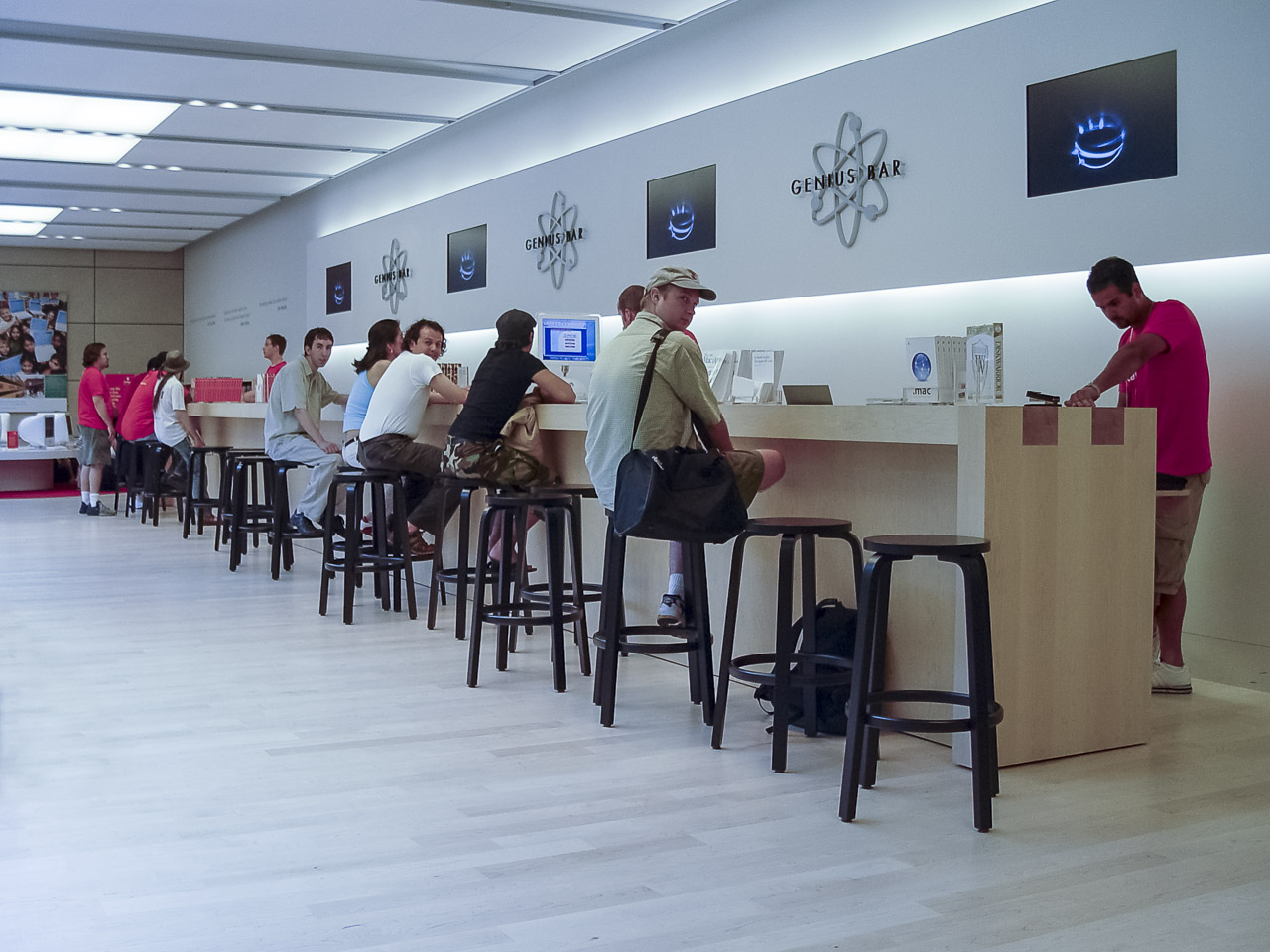 The genius bar in this Apple store in Chicago.