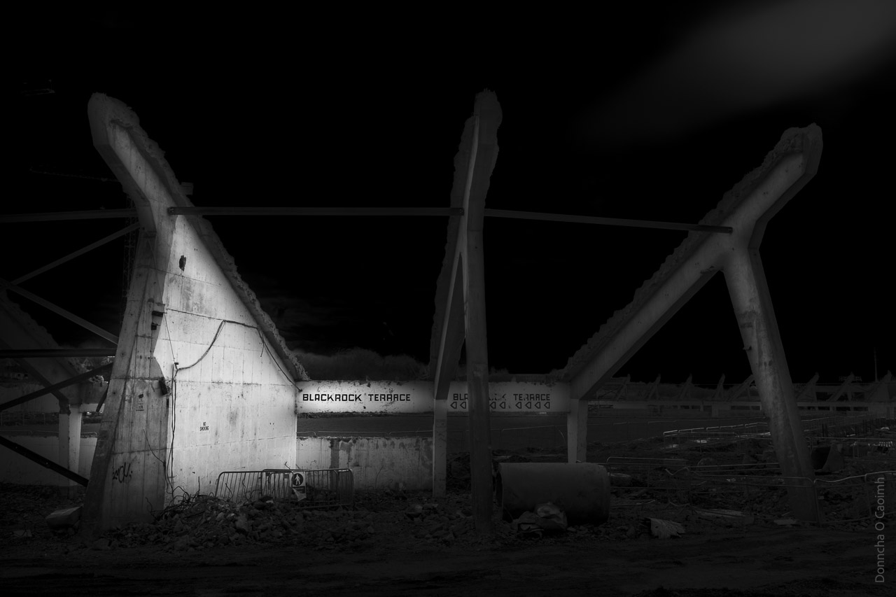 The skeleton of Páirc Úi Chaoimh before it was rebuilt reveals the Blackrock end of the stadium